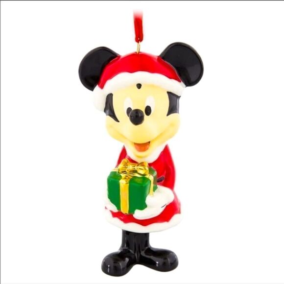 NWT DISNEY PARKS ORNAMENTS |Porcelain Santa Mickey - Picture 1 of 2